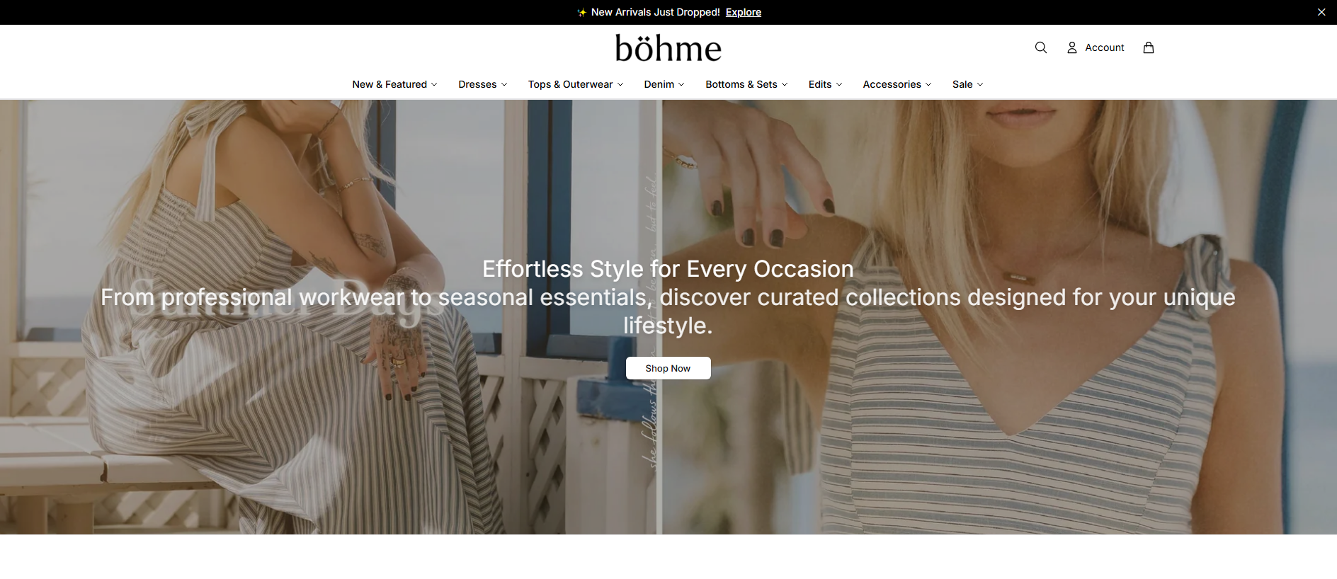Stored capture of bohmeapparel.shop