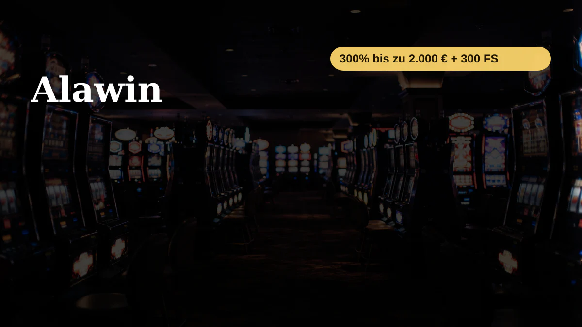 Alawin Casino — Willkommensbonus 300% bis zu 2.000 € + 300 FS, Zahlungen: Visa, Mastercard, Skrill, Neteller, Sofort