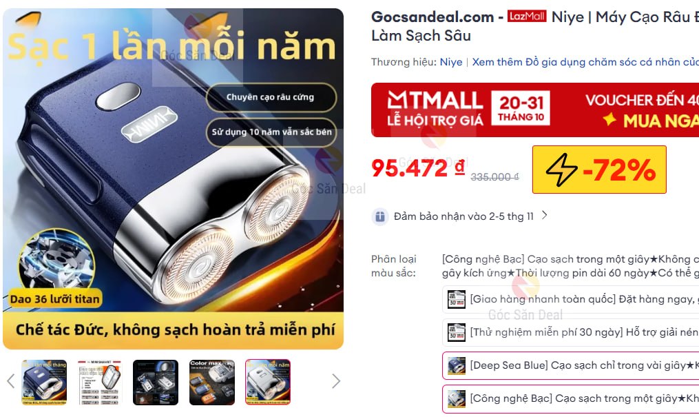 Niye | Máy Cạo Râu Điện Cho Nam Di Động Làm Sạch Sâu