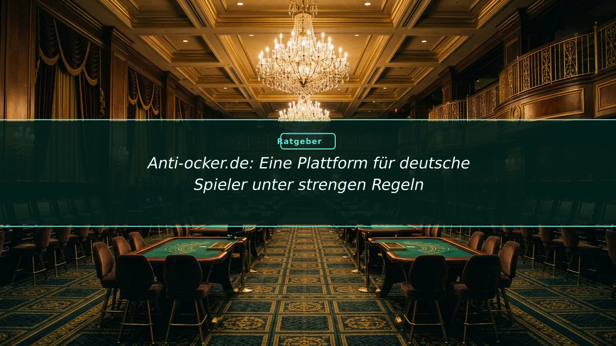 Anti-ocker.de: Eine Plattform für deutsche Spieler unter strengen Regeln