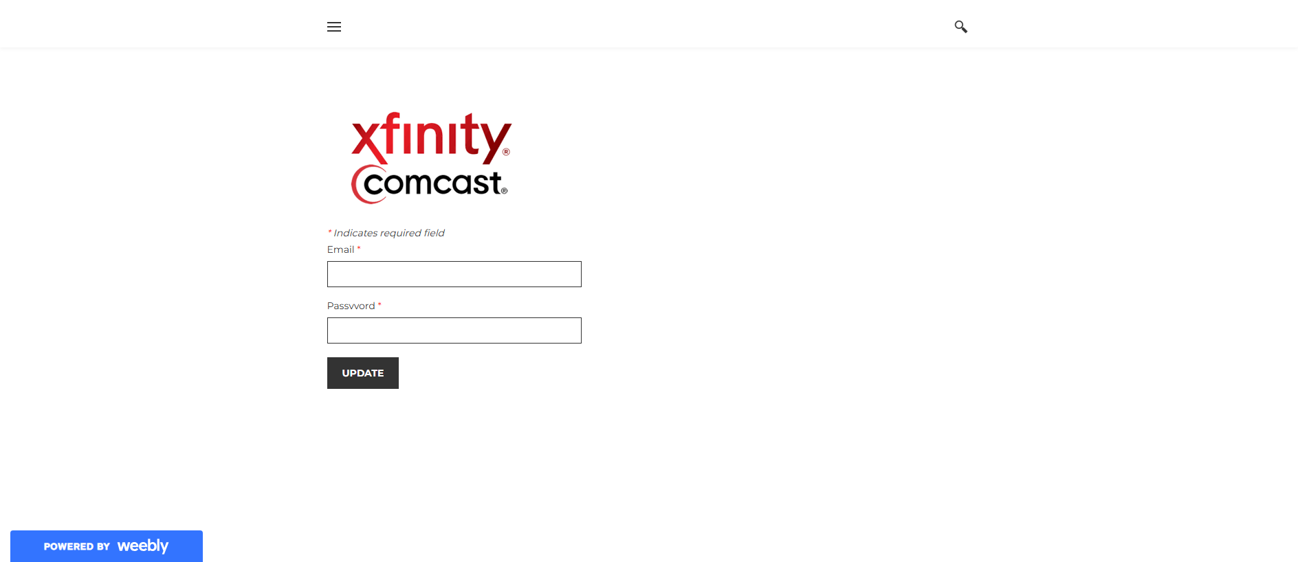 Screenshot of comcastservicemail.weebly.com
