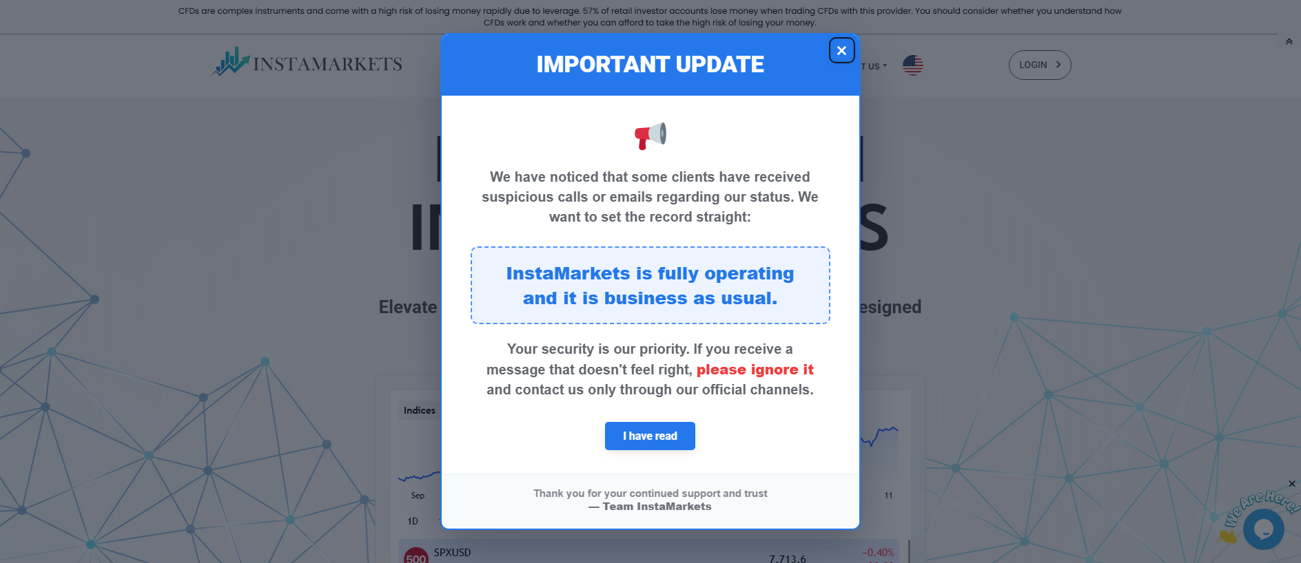 Stored capture of instamarkets.io