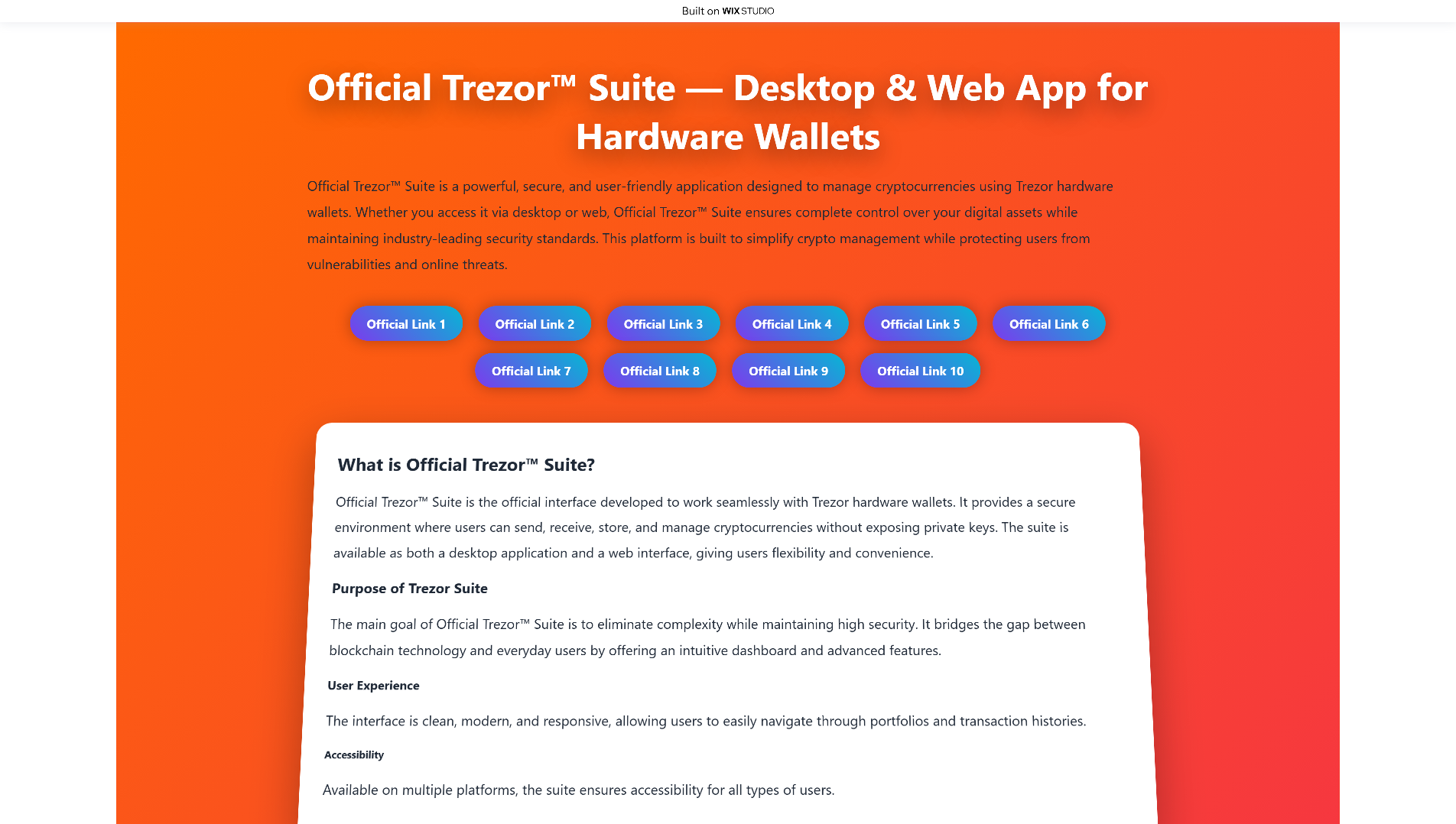 Stored capture of suitehomepage-trezr.wixstudio.com