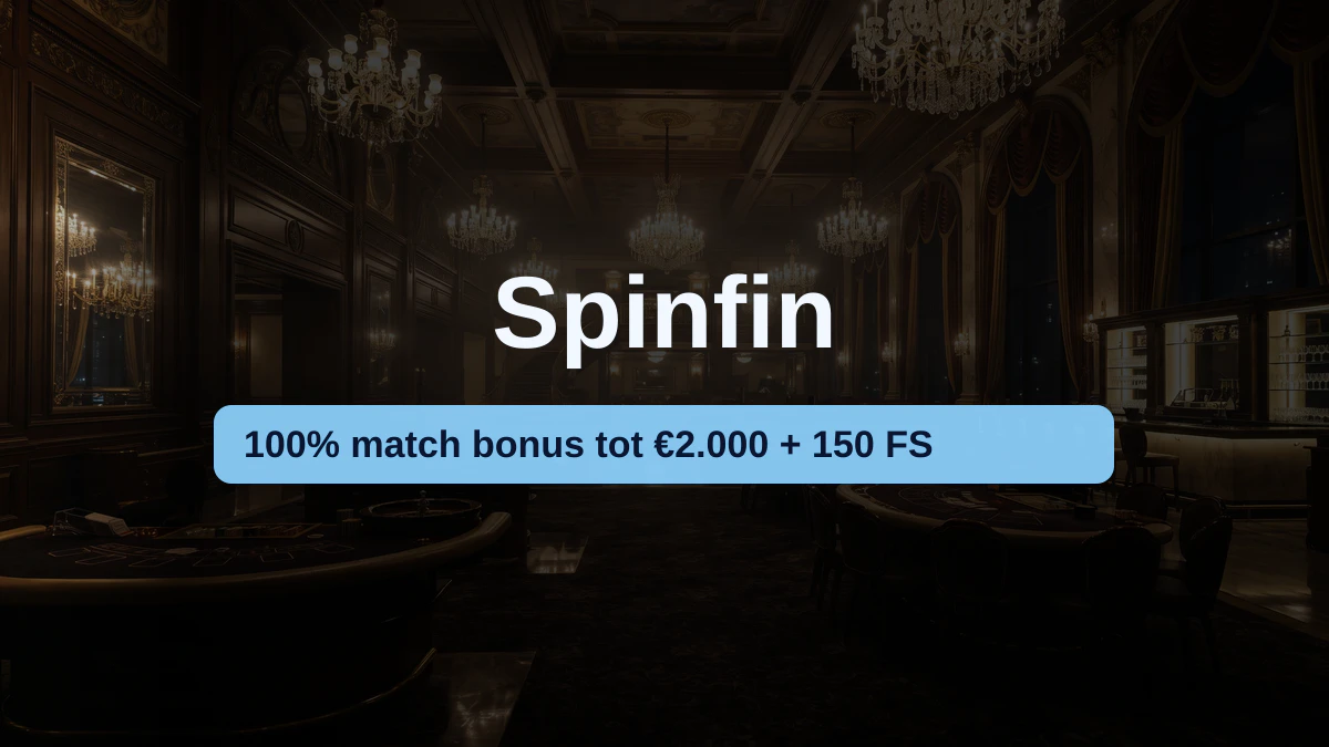 Spinfin casino — welkomstbonus 100% match bonus tot €2.000 + 150 FS, betalingen: Visa, Mastercard, Skrill, Neteller, Paysafecard