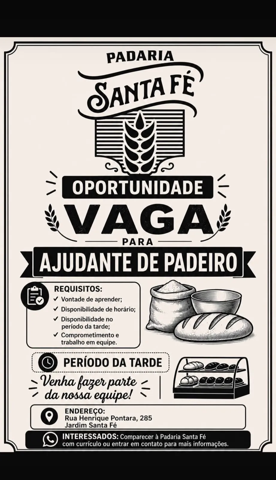 Vaga Para Ajudante De Padeiro