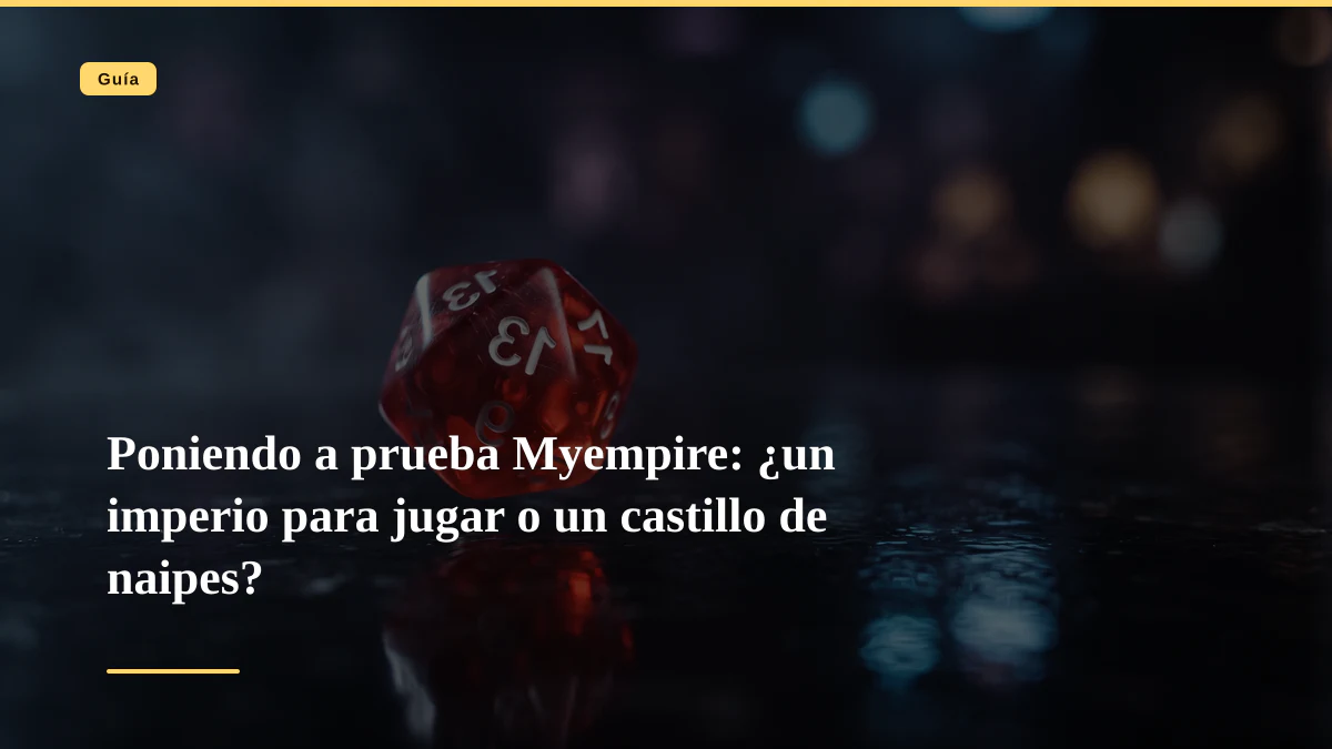 Poniendo a prueba Myempire: ¿un imperio para jugar o un castillo de naipes?