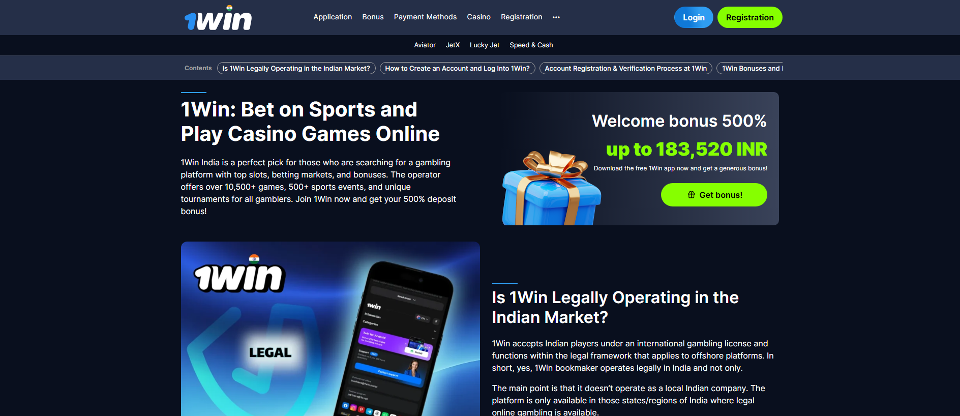 Stored capture of 1win-betting-india.com