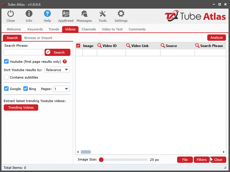Tube Atlaas Browser Extractor tool Browser Extractor tool