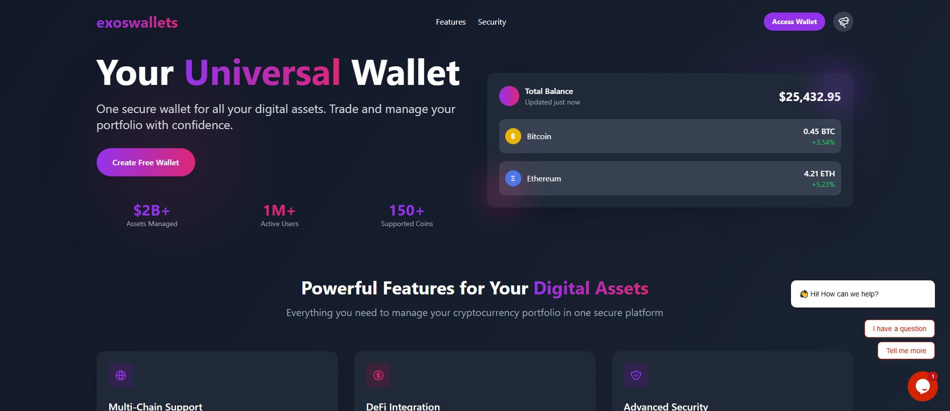 Screenshot of exoswallets.org