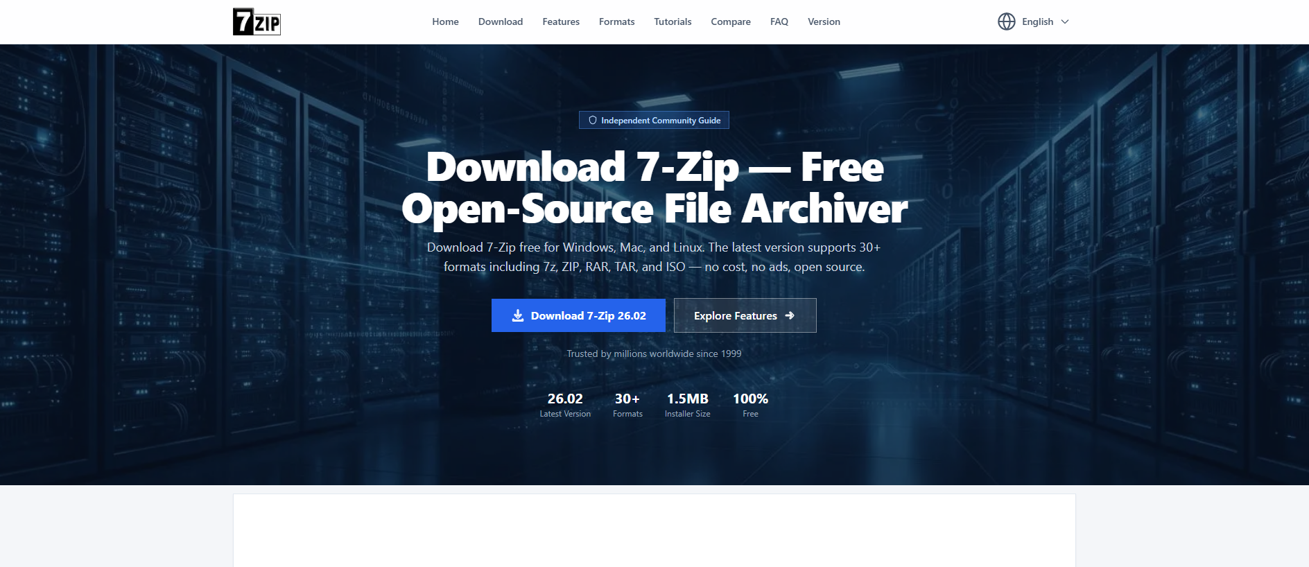Stored capture of 7zip.world