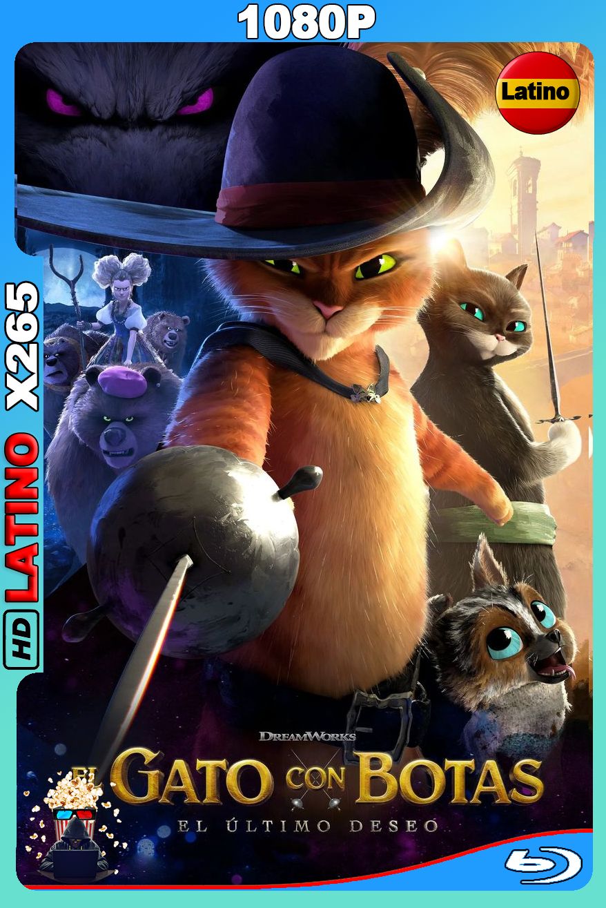 Gato con Botas – El último deseo (2022) [1080p] BDRip X265 [Latino-Inglés]