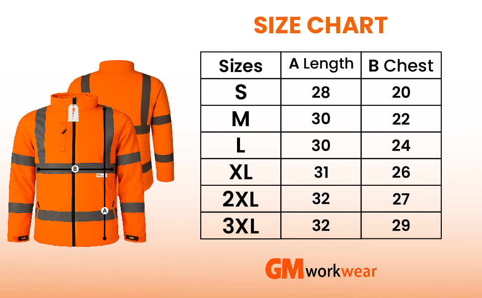 GM Workwear Size Guide