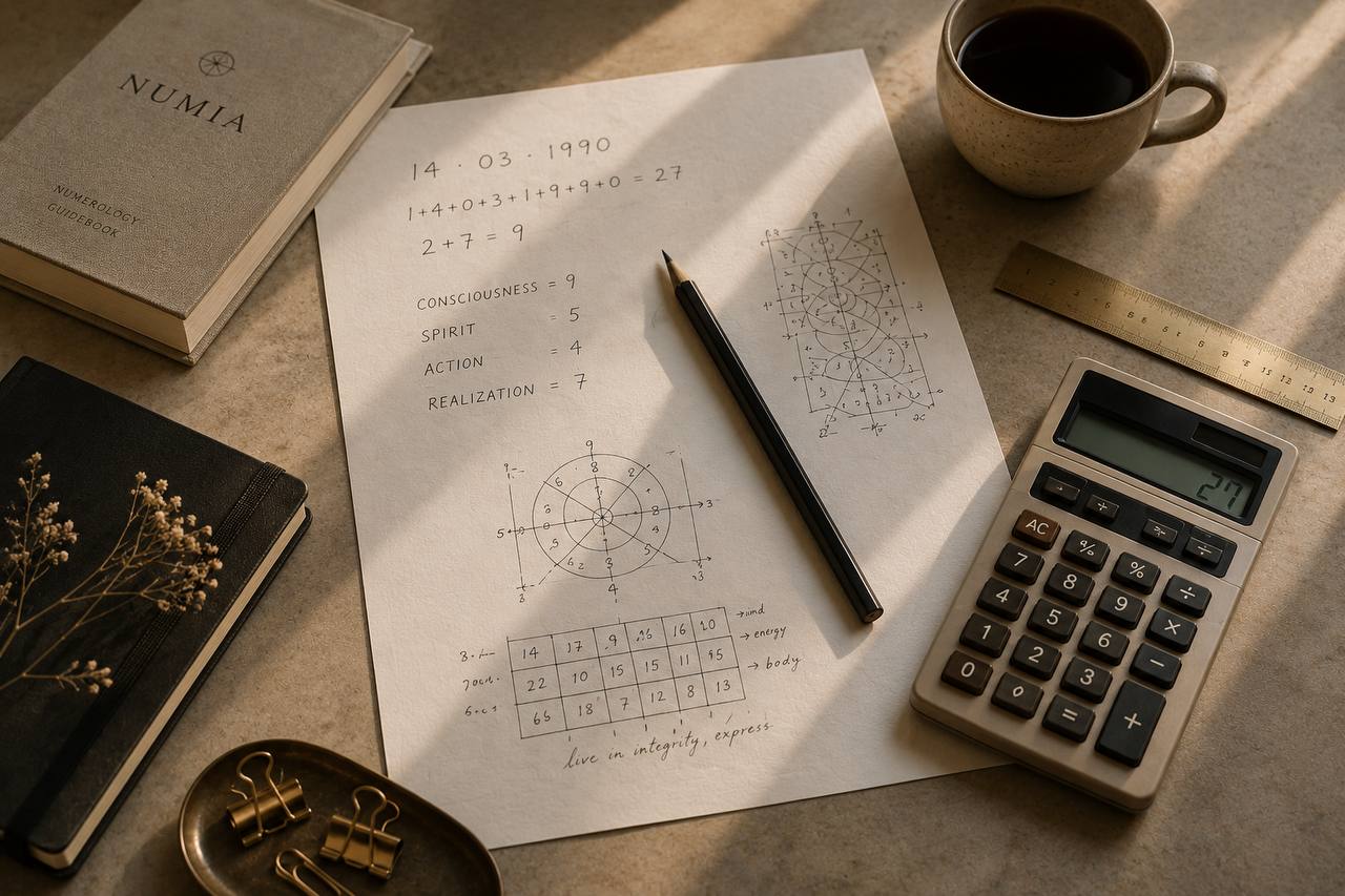 Calculations worked through by hand