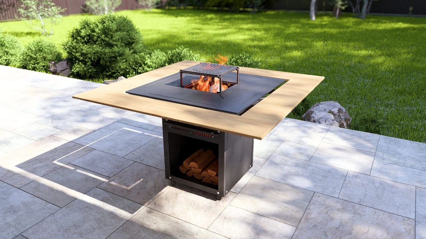 Square Table Fire Pit