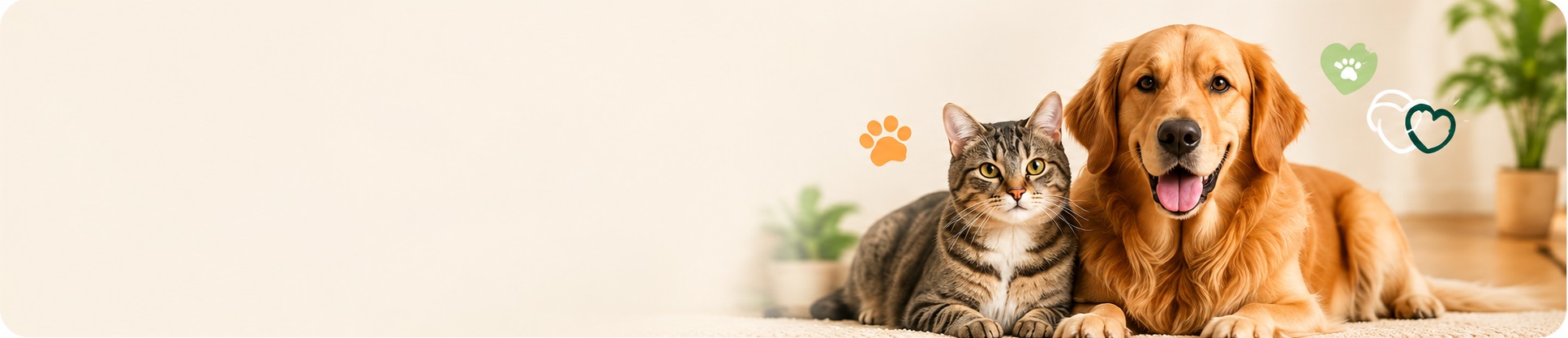 Happy dog and cat