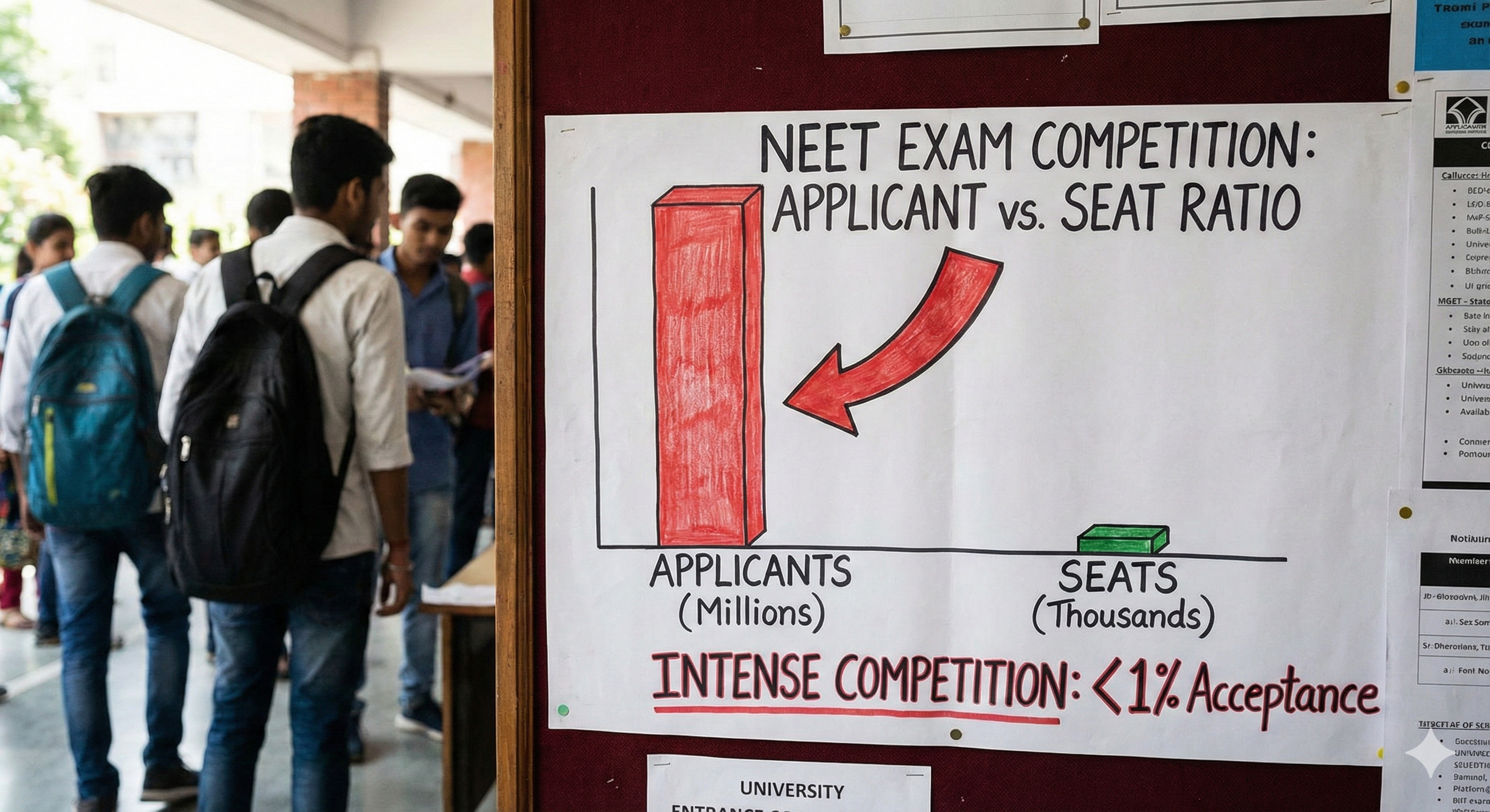 Many students competing for limited medical college seats