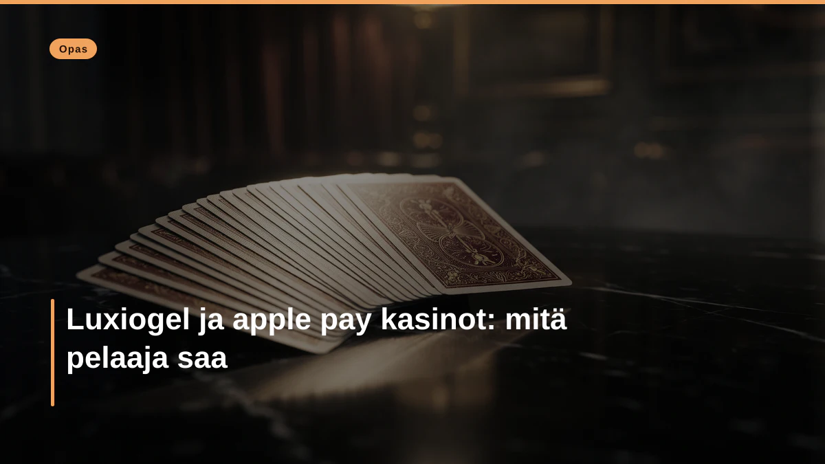 Luxiogel ja apple pay kasinot: mitä pelaaja saa