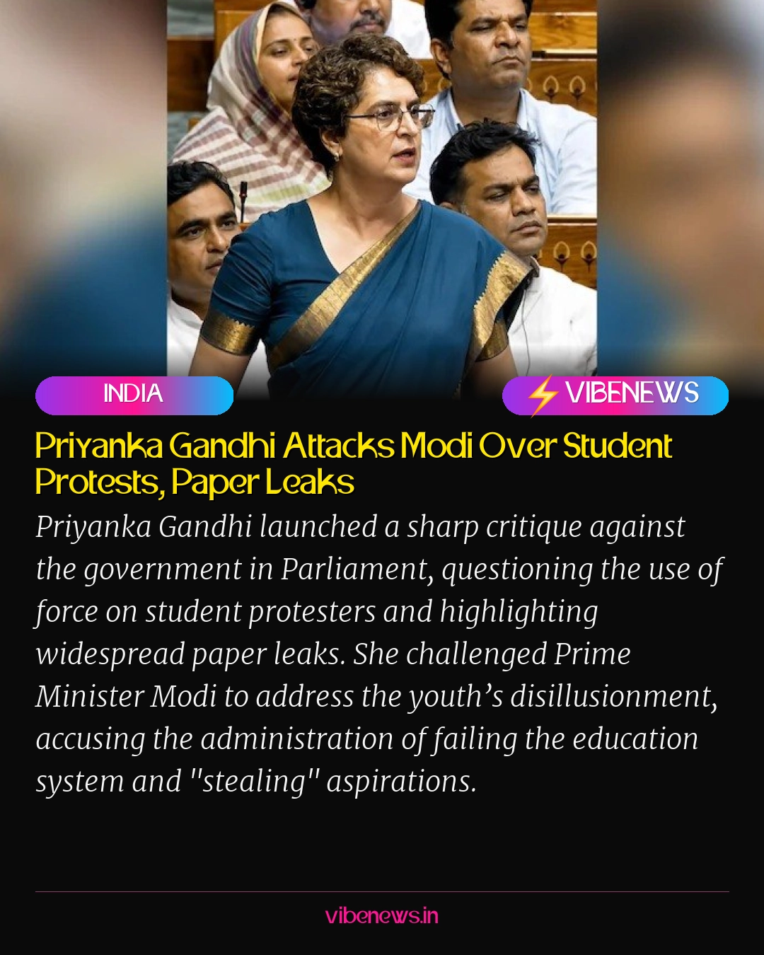 Priyanka Gandhi Attacks Modi Over Student Protests, Paper Leaks