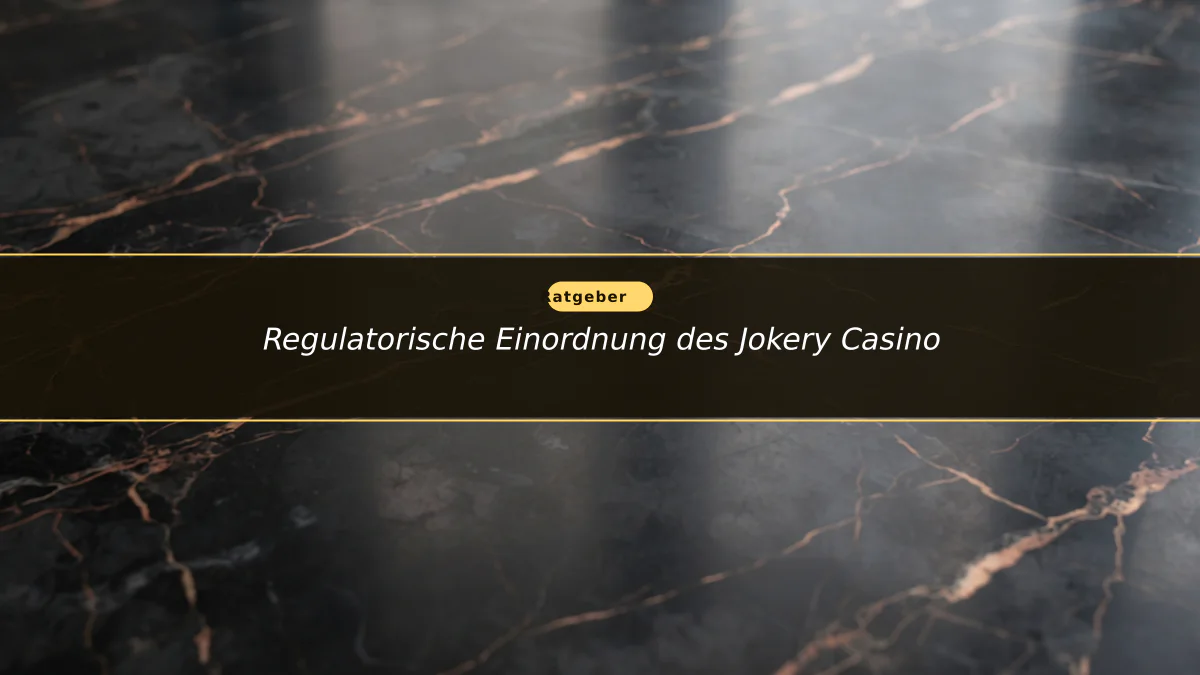 Regulatorische Einordnung des Jokery Casino