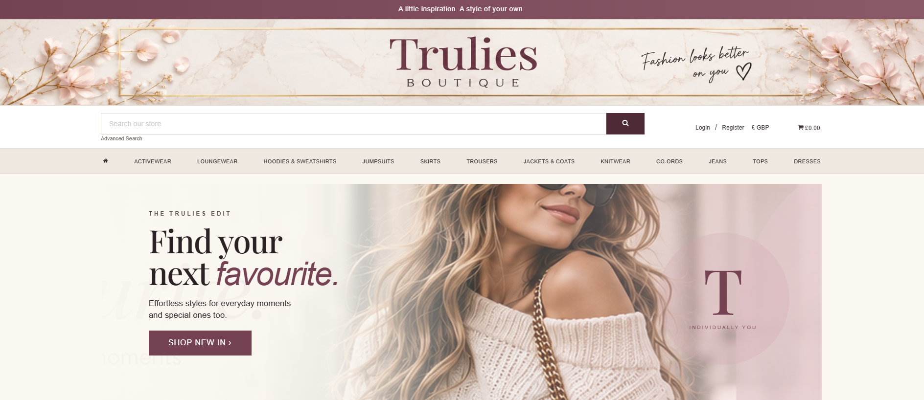 Stored capture of truliesboutique.com