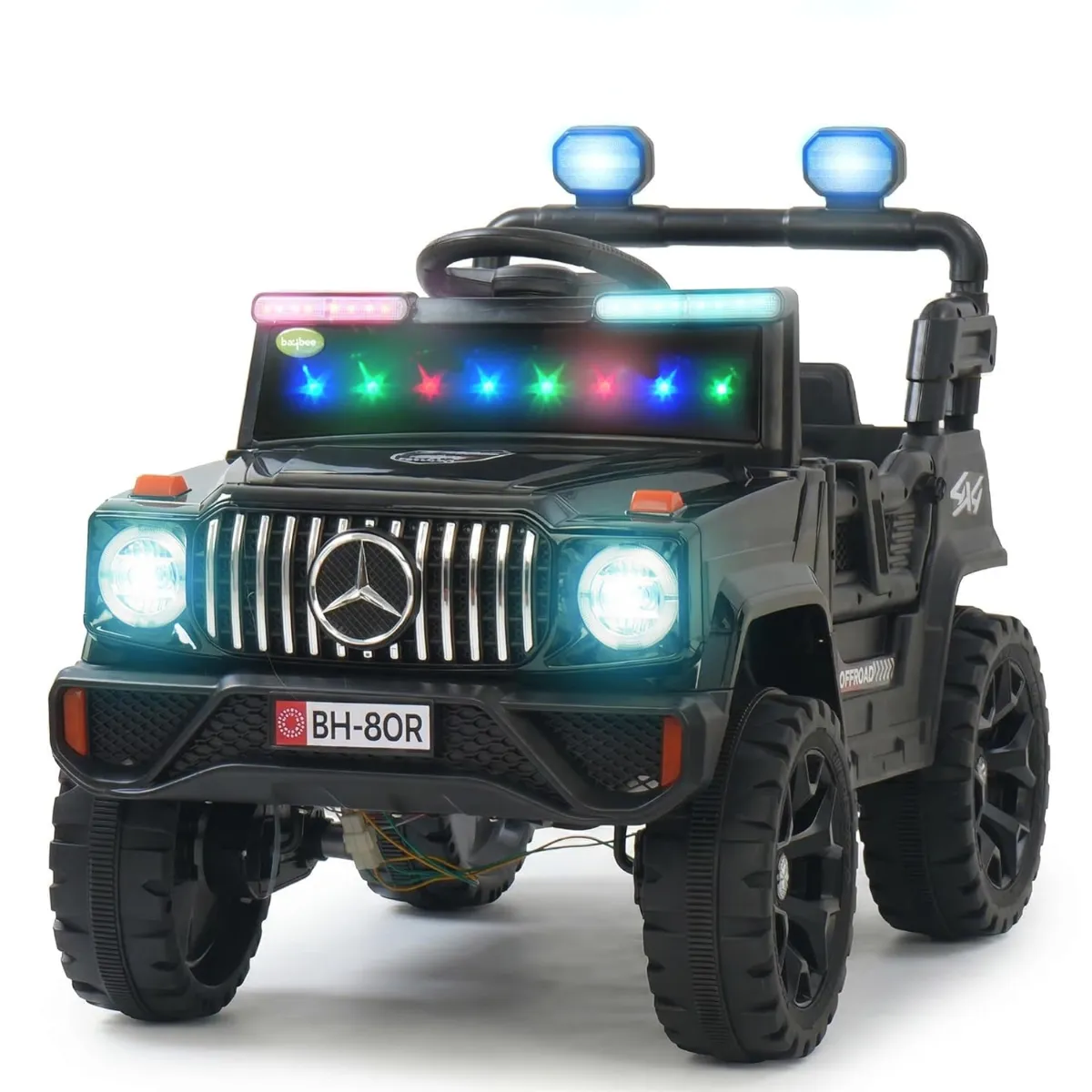 80A Battery Operated Jeep for Kids with RC Control | Kids Electric Battery Car with 4x4 Motors, RGB Lights & Music | Rechargeable Electric Car for Kid Aged 1–6 Years | 30Kg Weight capacity photo 2