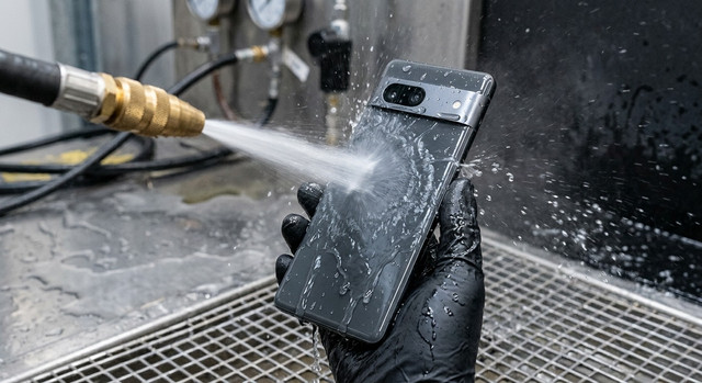 getto d acqua ad alta pressione che danneggia un dispositivo IP67