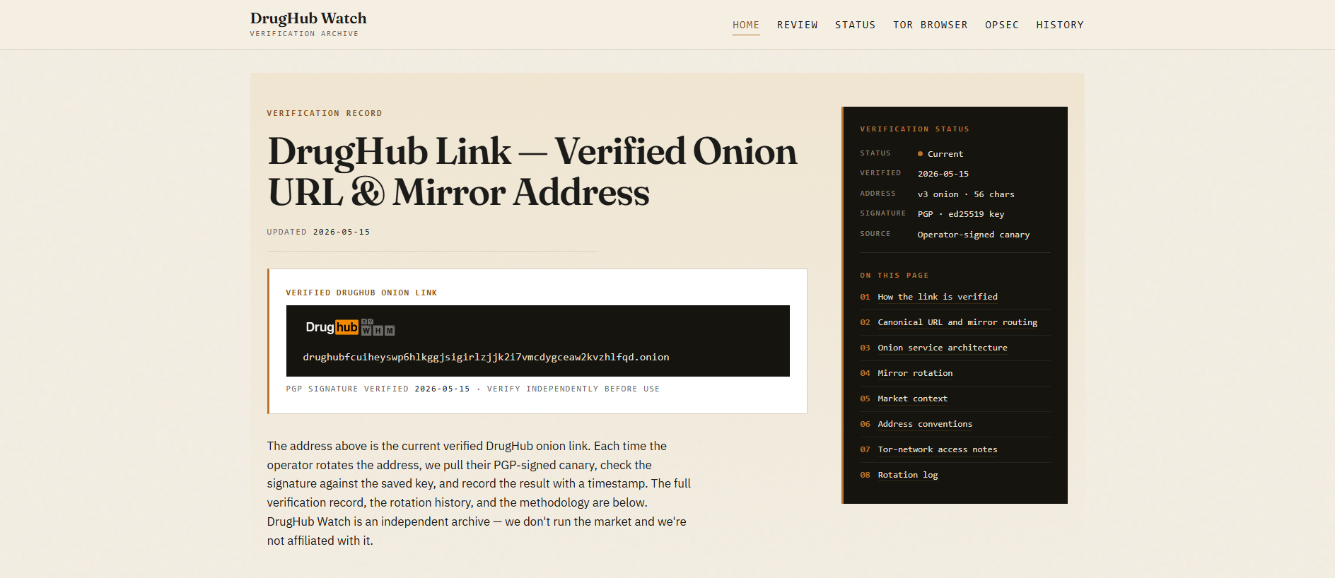 Screenshot of drughubwatch.com