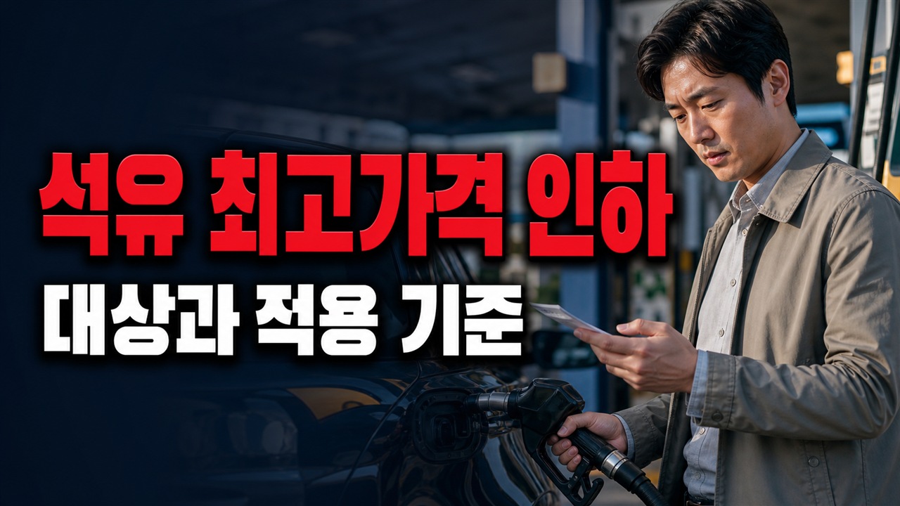 오늘 주유해도 될까? 석유 최고가격 인하 후 오피넷 확인 기준 관련 핵심 정보를 상징적으로 보여주는 썸네일 이미지