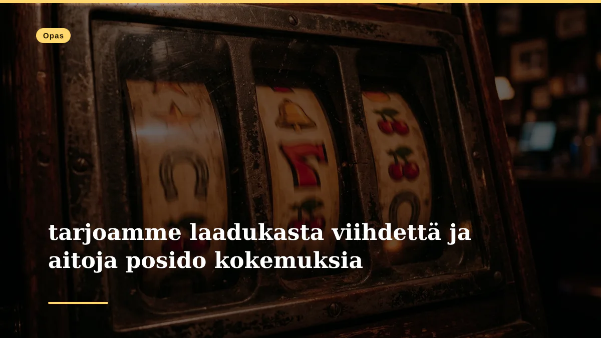 tarjoamme laadukasta viihdettä ja aitoja posido kokemuksia