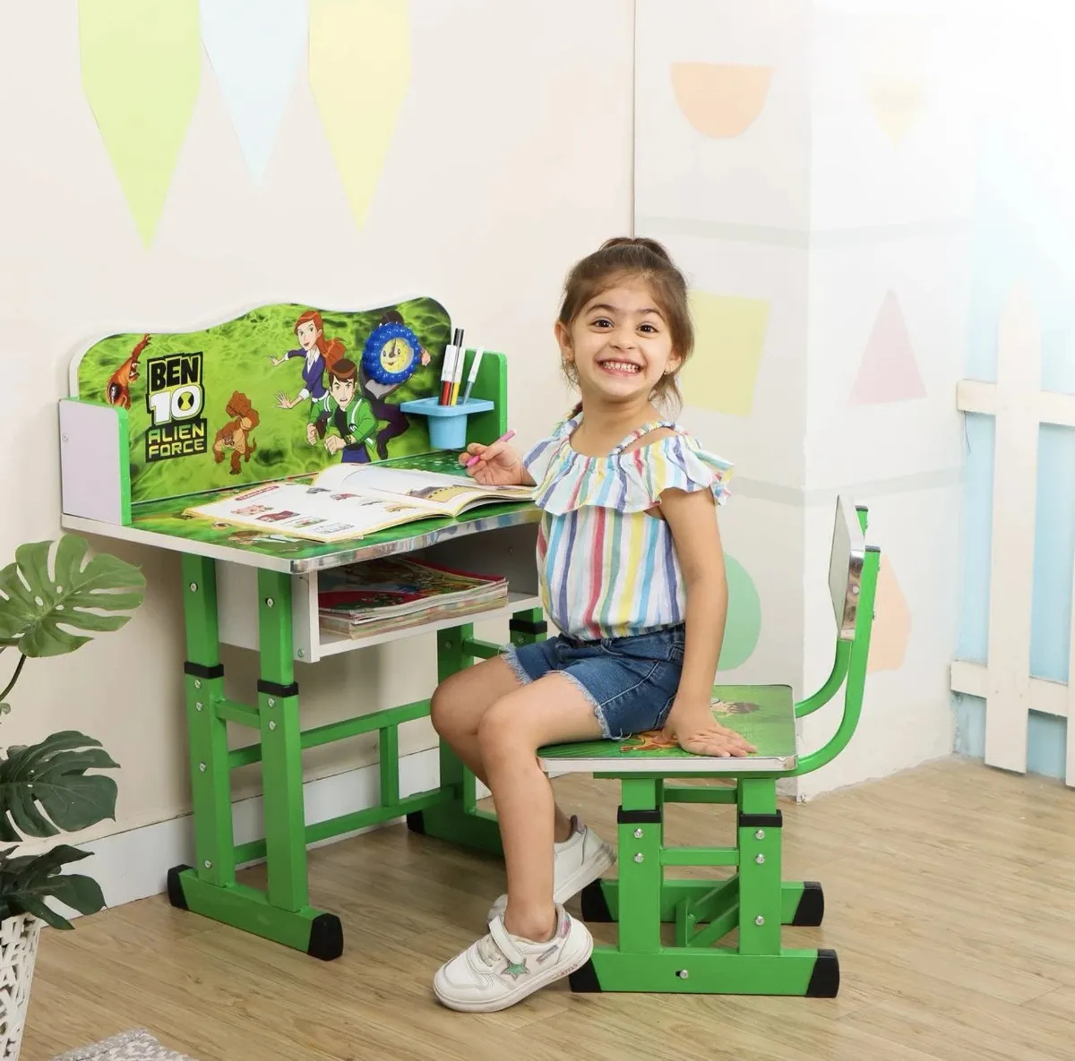 Kids study Desk & Chair with Adjustable Height| 3+ Years |Study table & chair engineered wood Desk Chair
