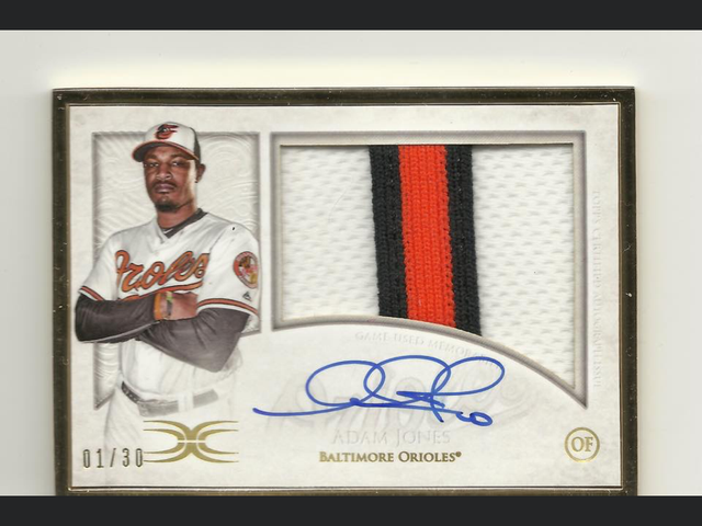2017 Topps Definitive Collection Adam Jones Patch Autograph /30