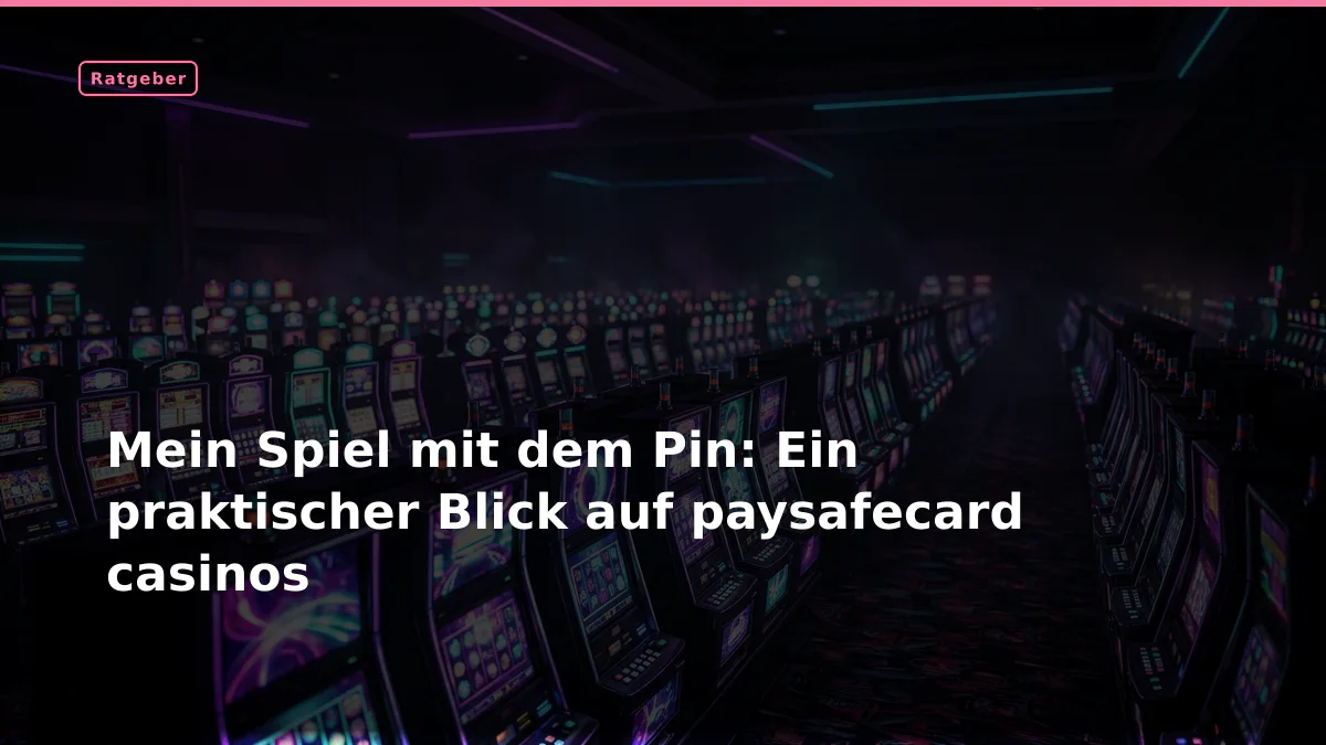 Mein Spiel mit dem Pin: Ein praktischer Blick auf paysafecard casinos