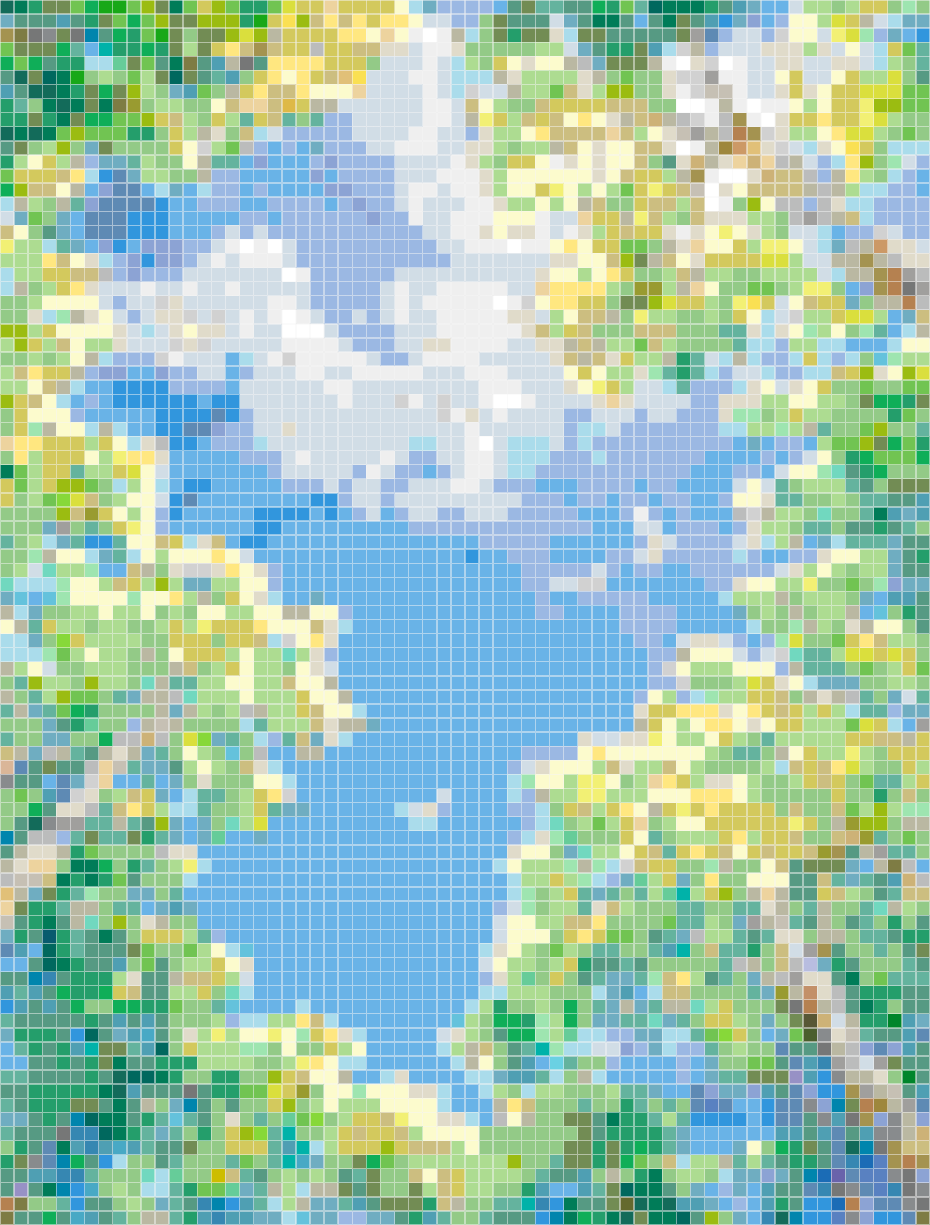 Impressionistic Spring Trees & Blue Sky