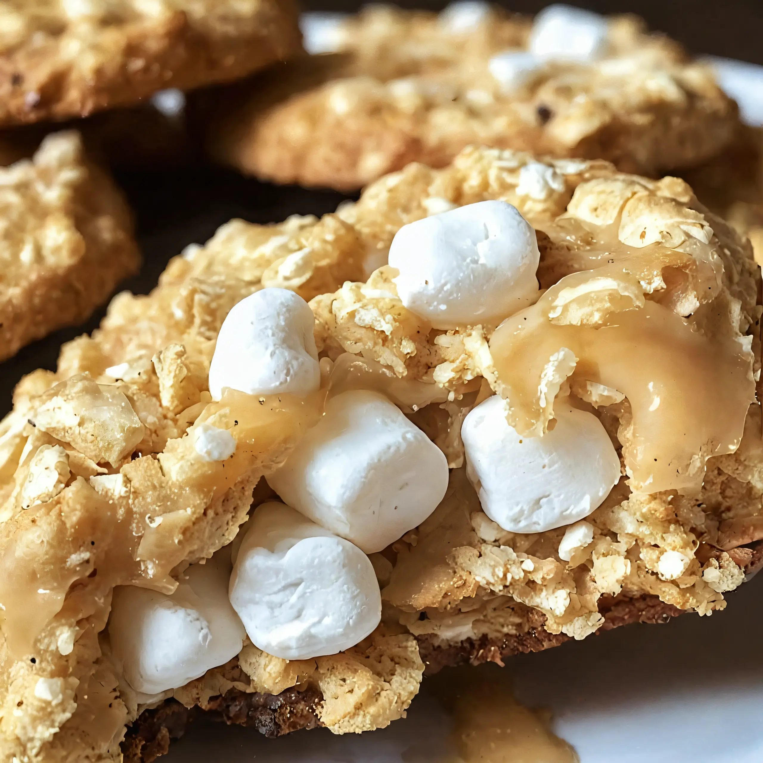 No-Bake Marshmallow Peanut Butter Cornflake Cookies Bliss