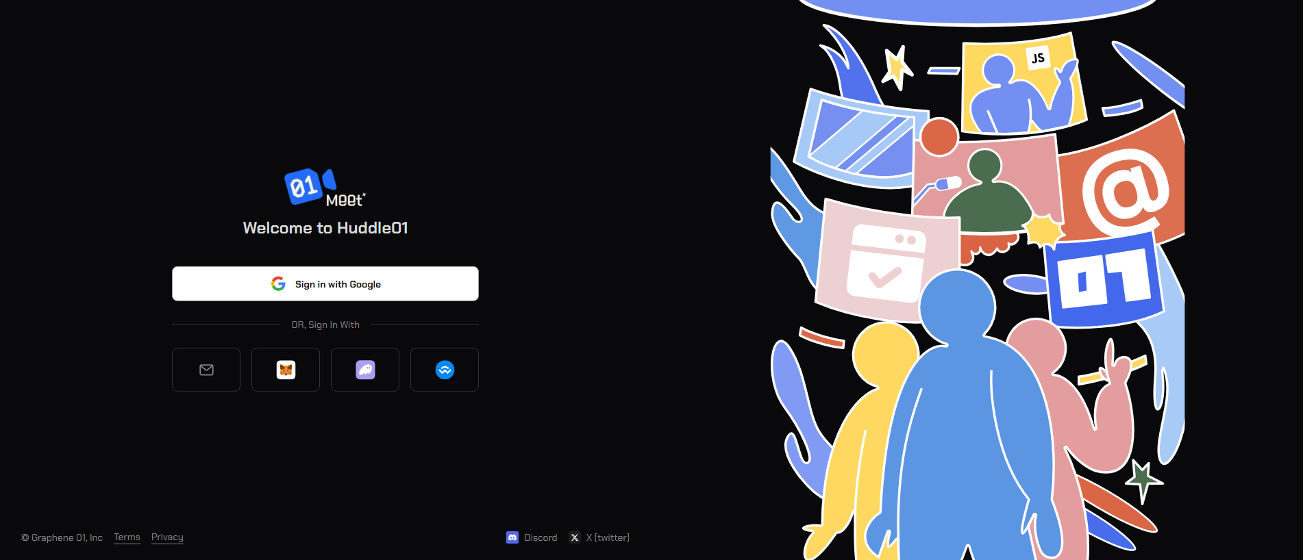 Screenshot of huddle01.cc