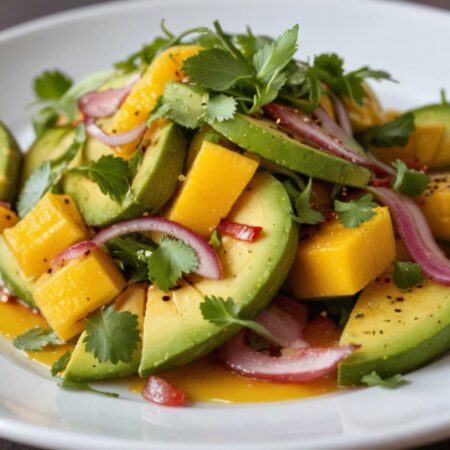Avocado Mango Salad with Zesty Lime Dressing