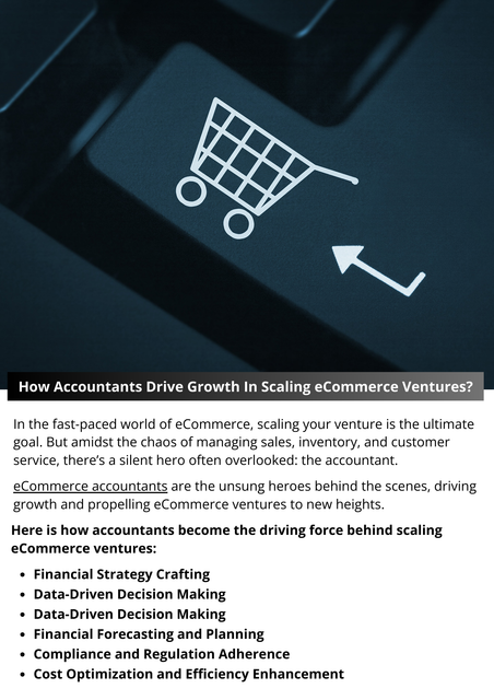 Accountants are the unsung heroes behind the scenes, driving growth and propelling eCommerce ventures to new heights. From crafting strategic financial plans to optimizing operational efficiency, their expertise is indispensable in navigating the complexities of scaling a business in the digital age. To know more visit here https://www.esenshi.com/