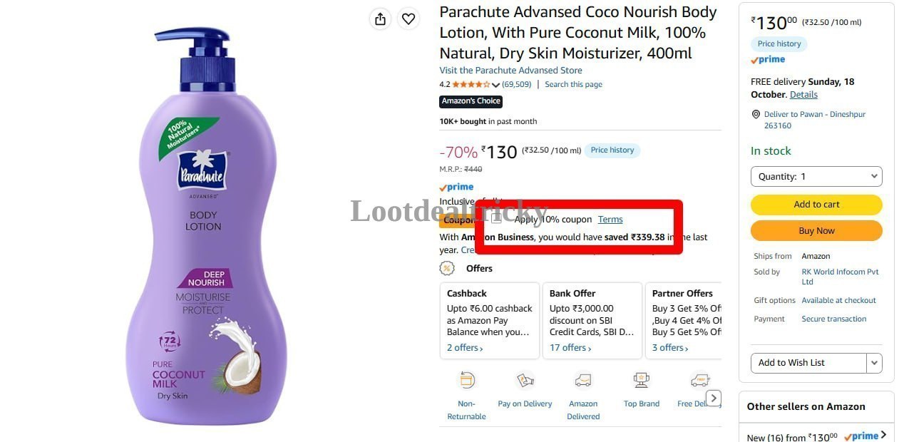 Parachute Body Lotion – Just ₹117 | Lowest Price Deal