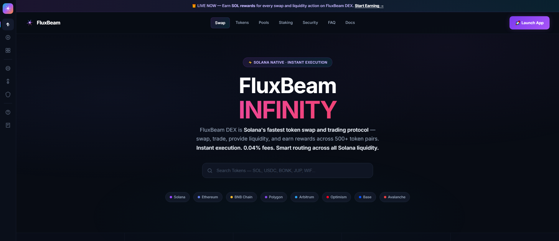 Forensic screenshot of fluxbeam-dex.com showing the phishing page layout
