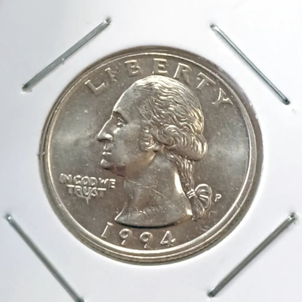 Lote com 2 Moedas Quarter Dollar 1994 e 1996 Letra P - Foto 2
