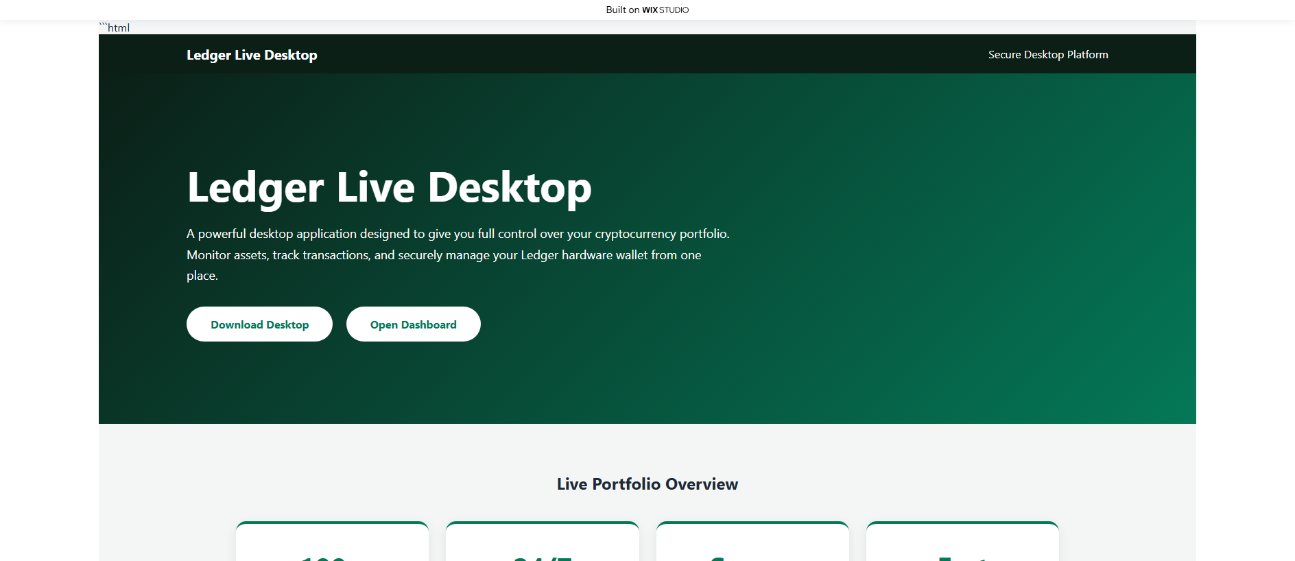 Stored capture of en-desktop-lives.wixstudio.com