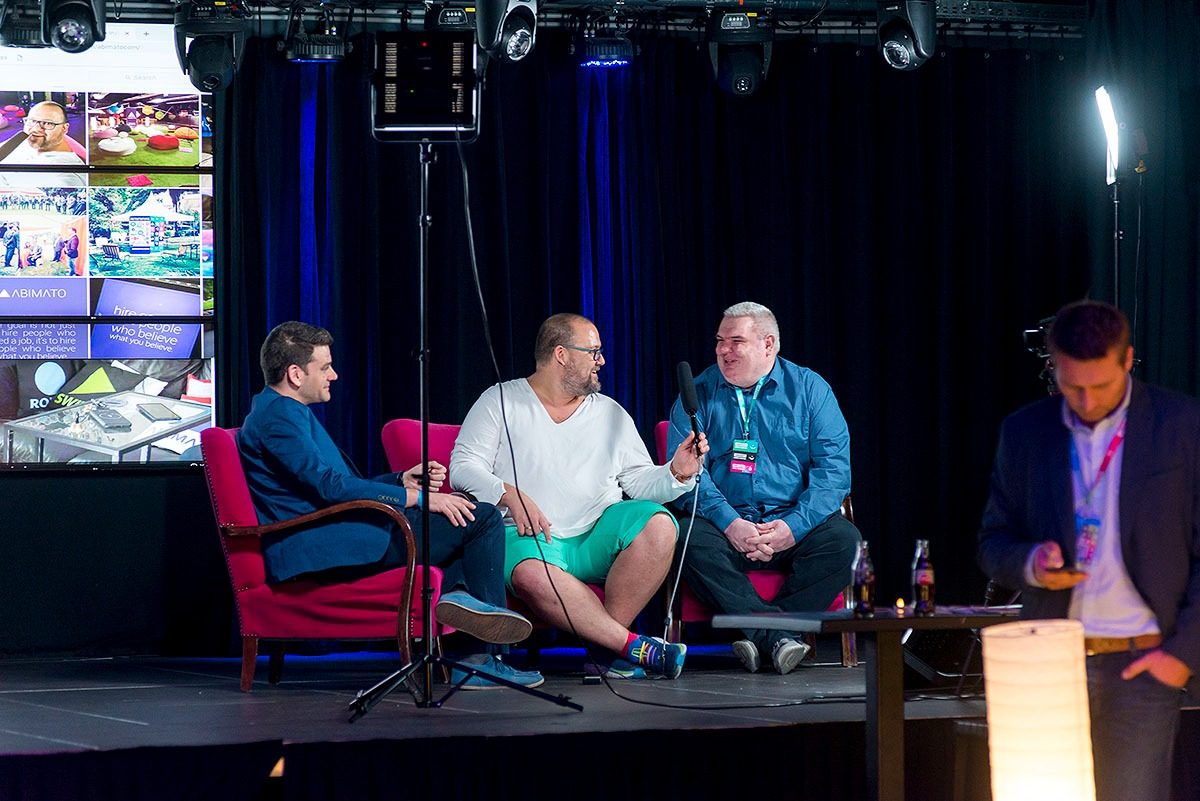 Csaba Moldován on a live talk-show panel