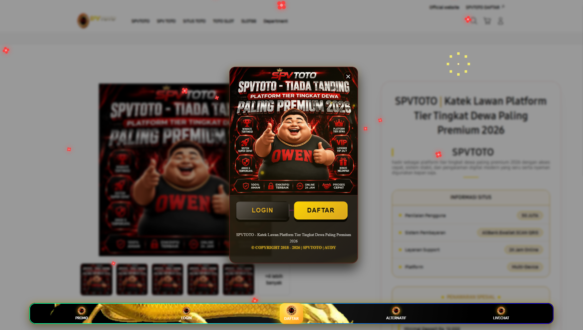 Screenshot of spvtoto.com