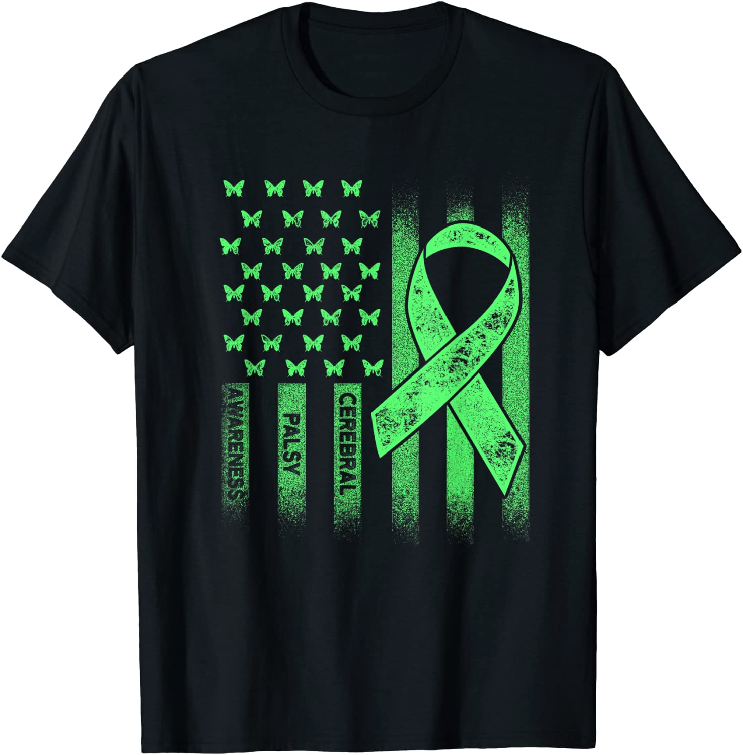 Cerebral Palsy CP Awareness USA Flag Warrior Survivor Unisex T-Shirt
