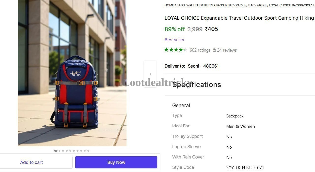 trekking Bag Rucksack – Just ₹405 | Exclusive Sale Discount trekking Bag Rucksack – Just ₹405 | Exclusive Sale Discount