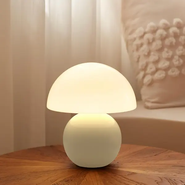 Cute Cream Mushroom Lamp for Cozy Modern Bedrooms