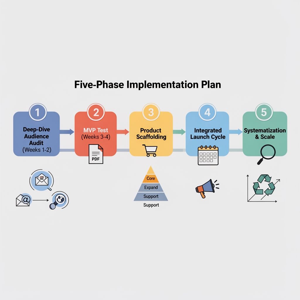 Flowchart of the 5-Phase Implementation Plan for launching a podcast revenue stream