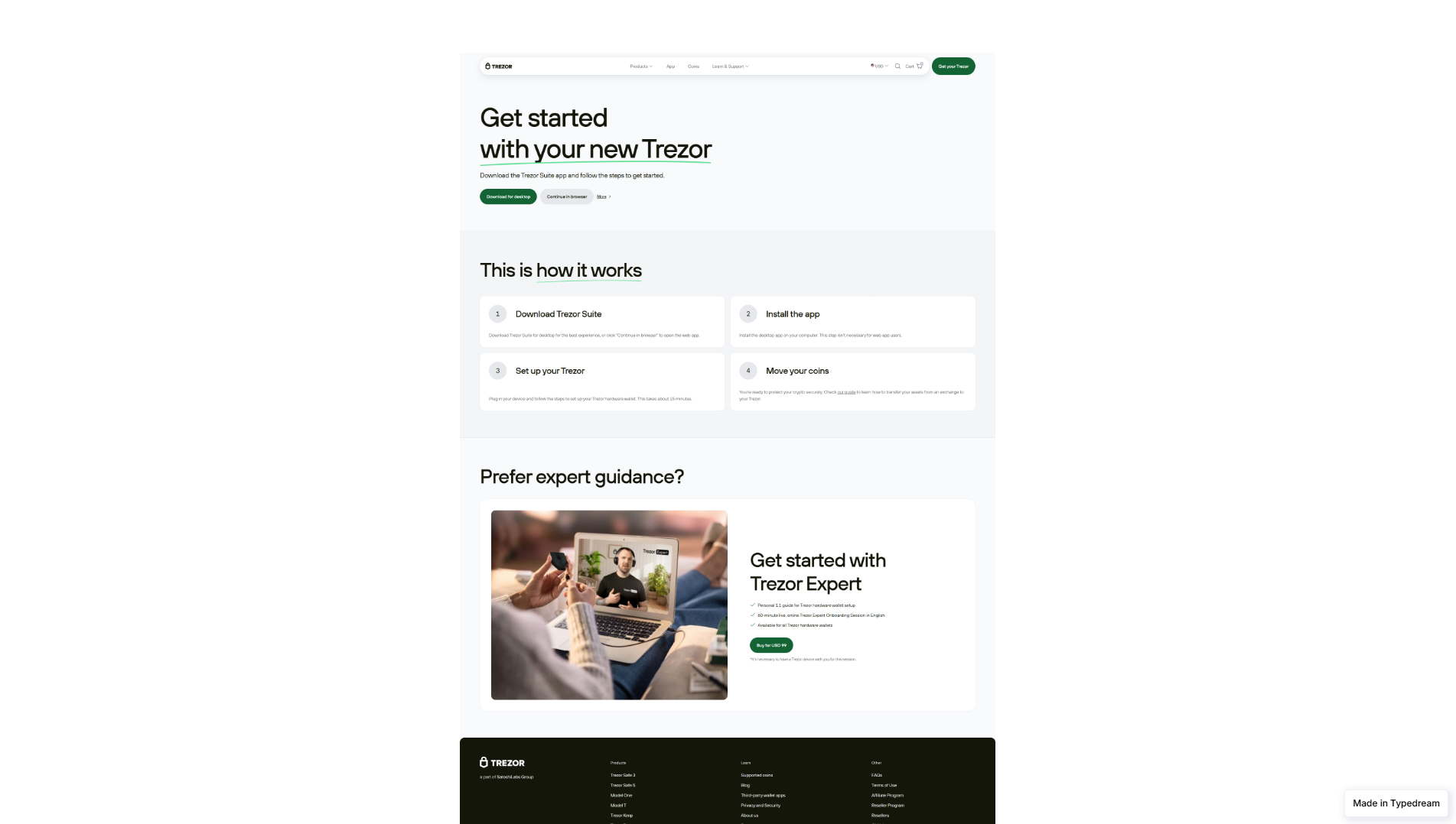 Stored capture of faq-en-trezor-help.typedream.app