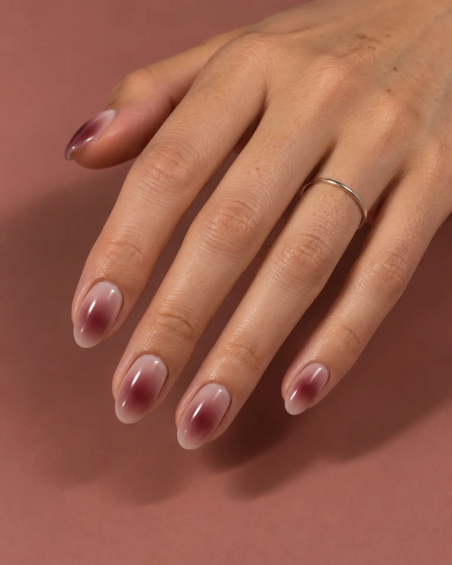 Winter Tonal Aura Fade manicure inspiration for winter nail ideas