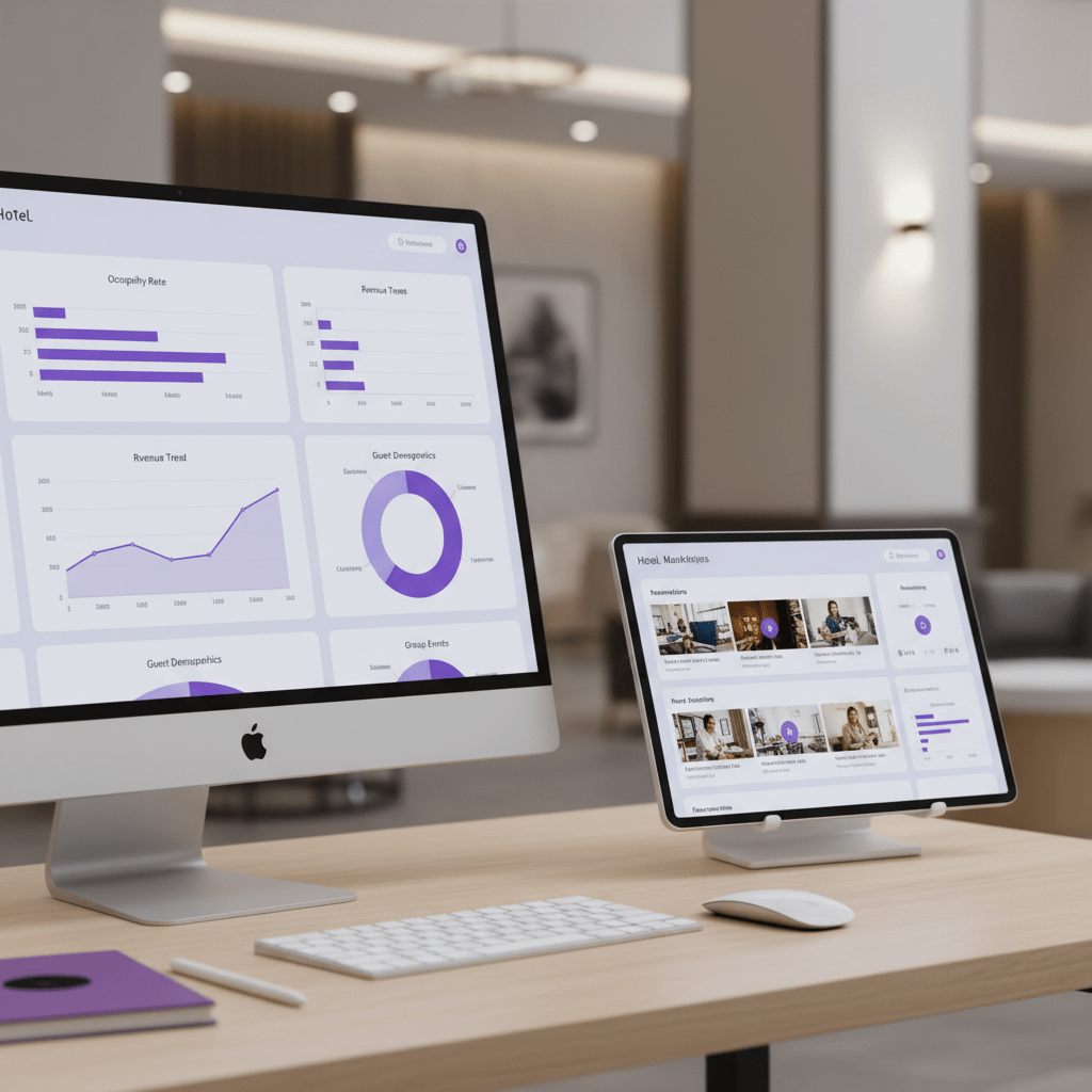 Hotel analytics dashboard tracking influencer campaign bookings